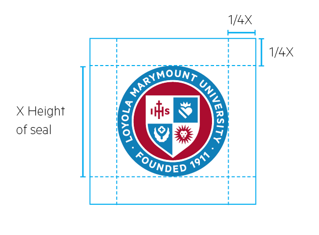 Diagram for clear spacing requirements around the Ceremonial Mark
